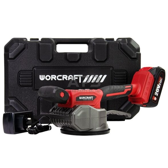 Akumuliatorinis vibracinis įrankis plytelėms su plastikine dėže 20V 2.0Ah 8 Akumuliatorinis vibracinis įrankis plytelėms su plastikine dėže 20V 2.0Ah 8