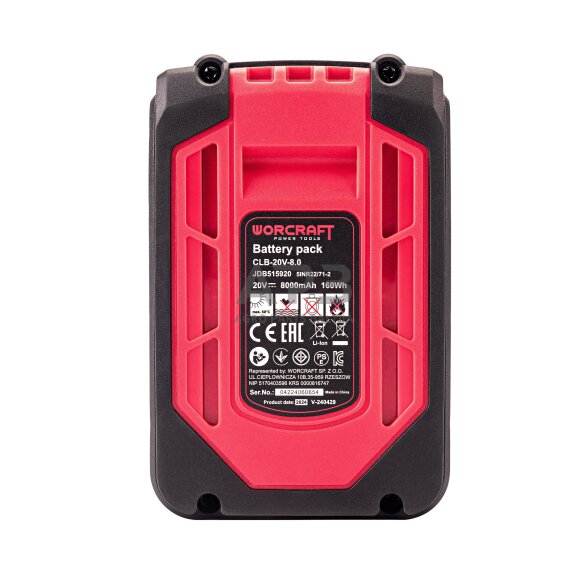 Akumuliatorius akum.įrankiams WORCRAFT 20V 8.0Ah LI-ION 6 Akumuliatorius akum.įrankiams WORCRAFT 20V 8.0Ah LI-ION 6