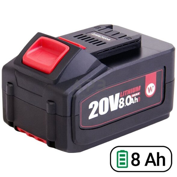 Akumuliatorius akum.įrankiams WORCRAFT 20V 8.0Ah LI-ION Akumuliatorius akum.įrankiams WORCRAFT 20V 8.0Ah LI-ION