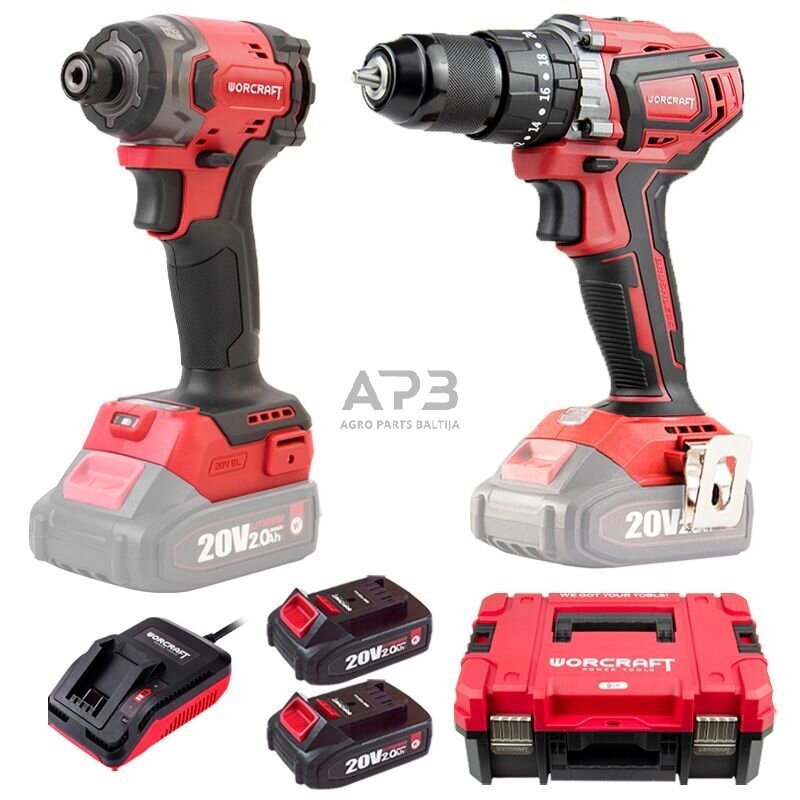 Akumuliatorinio suktuvo-gręžtuvo ir smūginio suktuvo rinkinys 20V LI-ION (XCUBE dėžė) 1