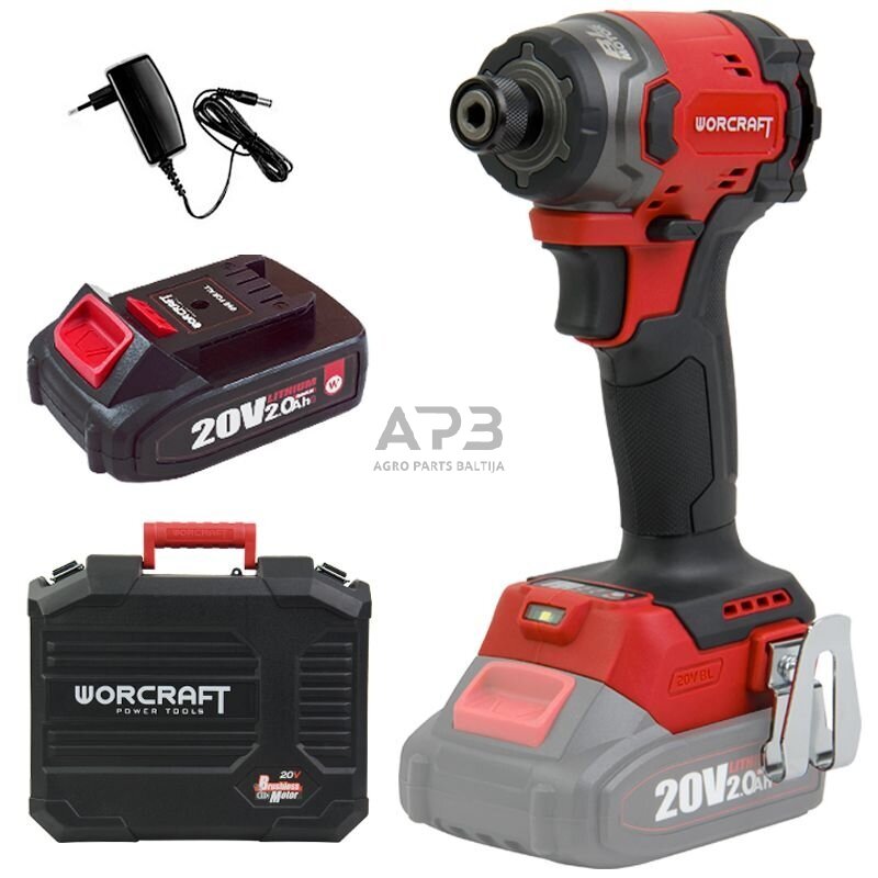 Akumuliatorinis smūginis suktuvas 1/4'' HEX 20V LI-ION (plastikinė dėžė)