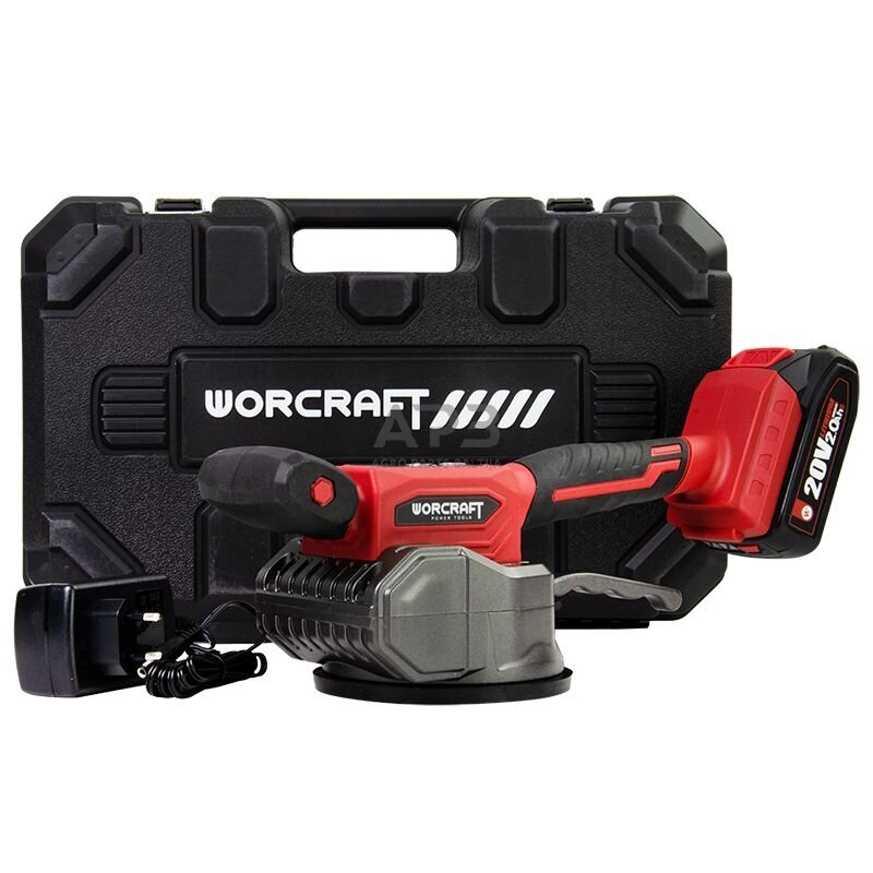 Akumuliatorinis vibracinis įrankis plytelėms su plastikine dėže 20V 2.0Ah 8