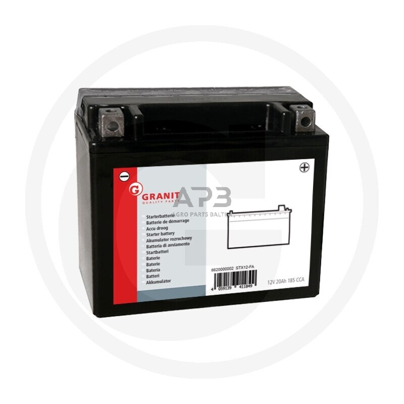 Akumuliatorius traktoriukams Granit 12 V / 10 Ah 151 x 87 x 131 mm Akumuliatorius traktoriukams Granit 12 V / 10 Ah 151 x 87 x 131 mm