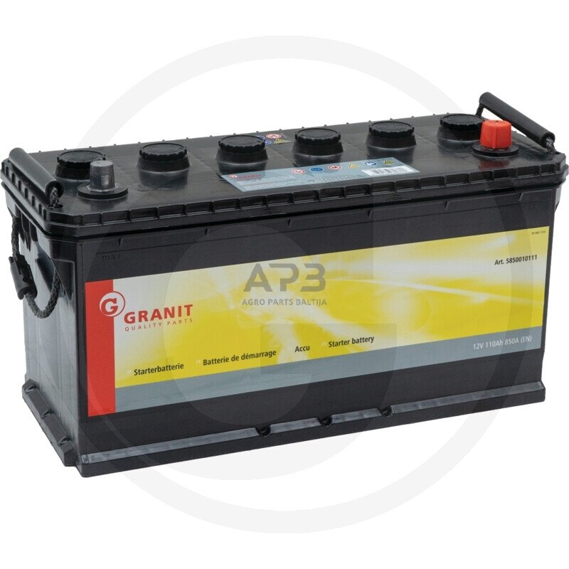 Akumuliatorius traktoriui Granit 12 V / 110 Ah 413 x 175 x 220 mm AL205731, AL75644, AL75854 Akumuliatorius traktoriui Granit 12 V / 110 Ah 413 x 175 x 220 mm AL205731, AL75644, AL75854