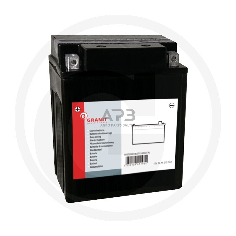Akumuliatorius traktoriukams Granit 12 V / 14 Ah 134 x 90 x 166 mm Akumuliatorius traktoriukams Granit 12 V / 14 Ah 134 x 90 x 166 mm