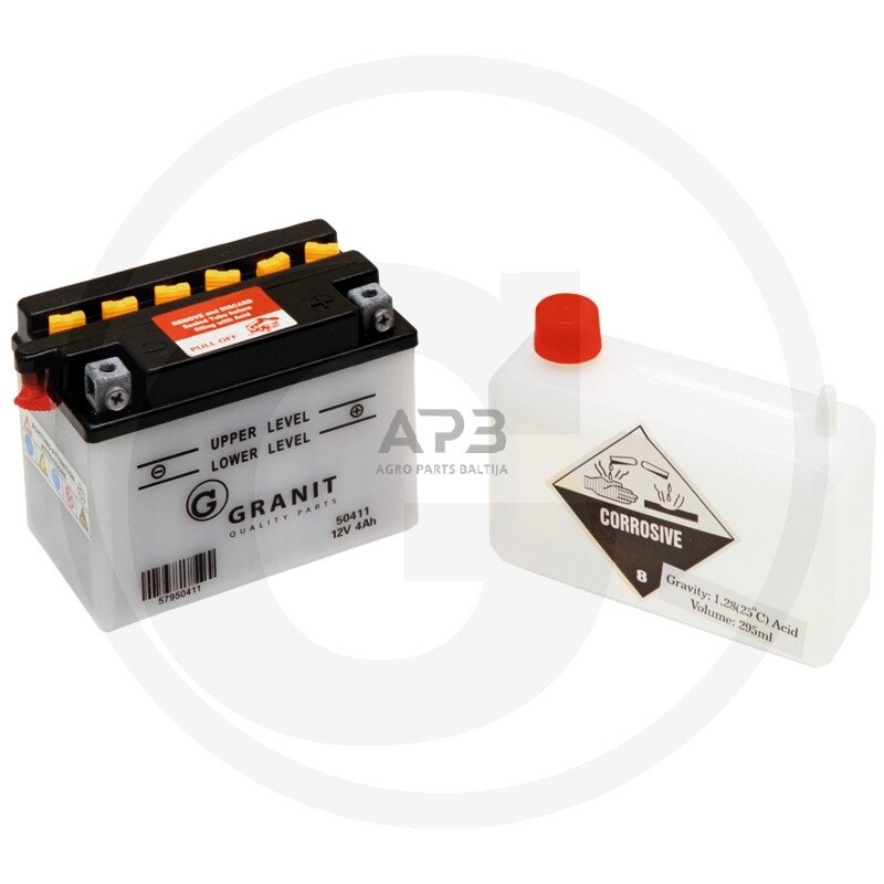 Akumuliatorius traktoriui Granit 12 V / 4 Ah 121 x 71 x 93 mm DIN50411
