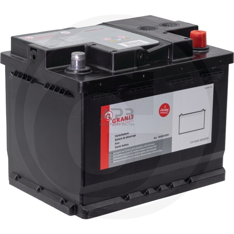 Akumuliatorius traktoriui Granit 12 V / 60 Ah 242 x 175 x 190 mm 681001 Akumuliatorius traktoriui Granit 12 V / 60 Ah 242 x 175 x 190 mm 681001