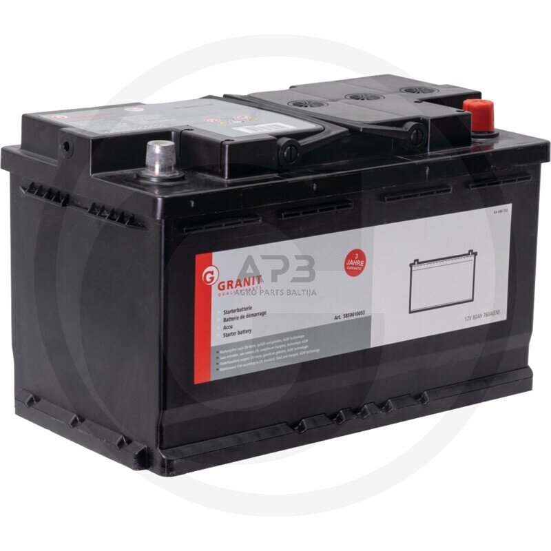 Akumuliatorius traktoriui Granit 12 V / 80 Ah 315 x 175 x 190 mm 681003 Akumuliatorius traktoriui Granit 12 V / 80 Ah 315 x 175 x 190 mm 681003