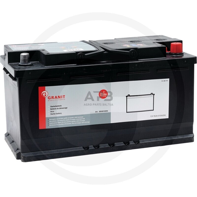 Akumuliatorius traktoriui Granit 12 V / 95 Ah 353 x 175 x 190 mm Akumuliatorius traktoriui Granit 12 V / 95 Ah 353 x 175 x 190 mm