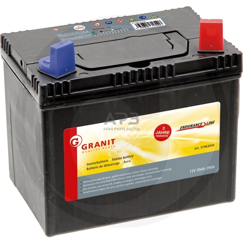 Akumuliatorius traktoriui Granit Endurance Line 12 V / 30 Ah 195 x 130 x 183 mm U1R60M