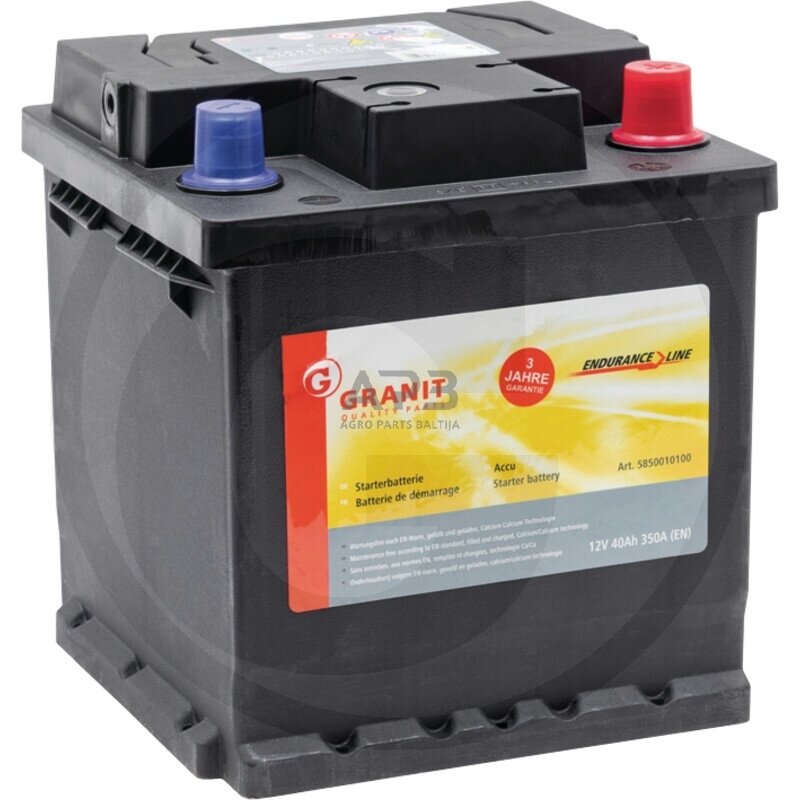 Akumuliatorius traktoriui Granit Endurance Line 12 V / 40 Ah 175 x 175 x 190 mm Akumuliatorius traktoriui Granit Endurance Line 12 V / 40 Ah 175 x 175 x 190 mm
