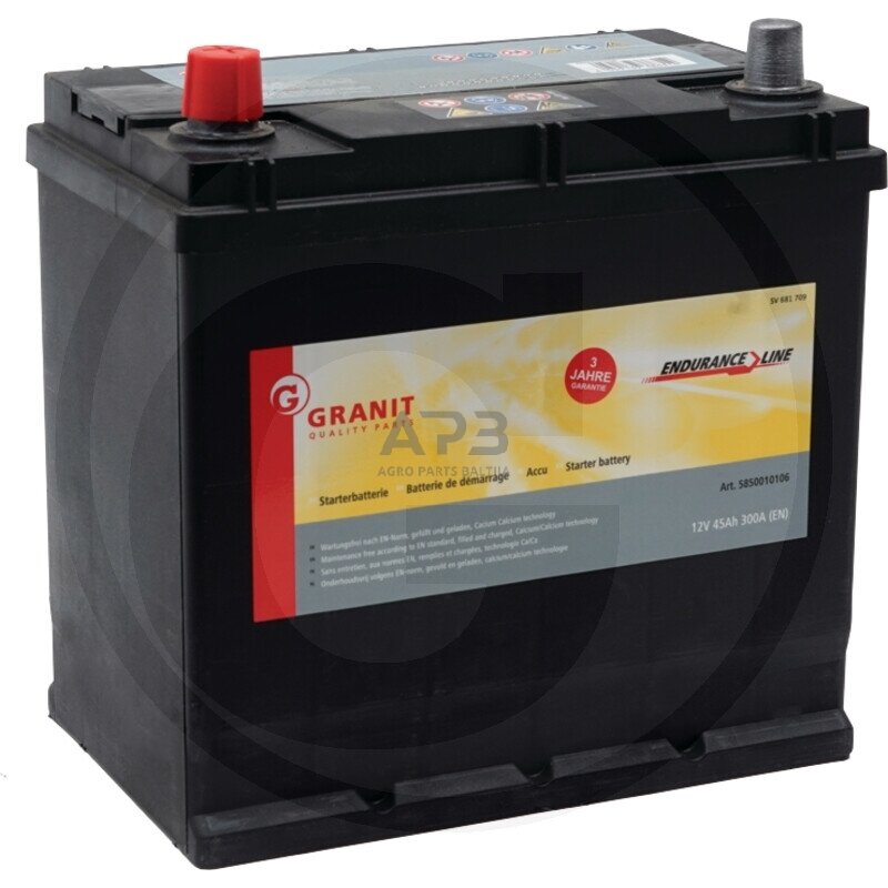 Akumuliatorius traktoriui Granit Endurance Line 12 V / 45 Ah 220 x 135 x 225 mm 681854 Akumuliatorius traktoriui Granit Endurance Line 12 V / 45 Ah 220 x 135 x 225 mm 681854