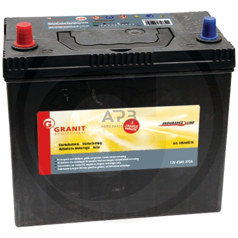 Akumuliatorius traktoriui Granit Endurance Line 12 V / 45 Ah 238 x 129 x 225 mm 172159-16100, 17215916100 Akumuliatorius traktoriui Granit Endurance Line 12 V / 45 Ah 238 x 129 x 225 mm 172159-16100, 17215916100