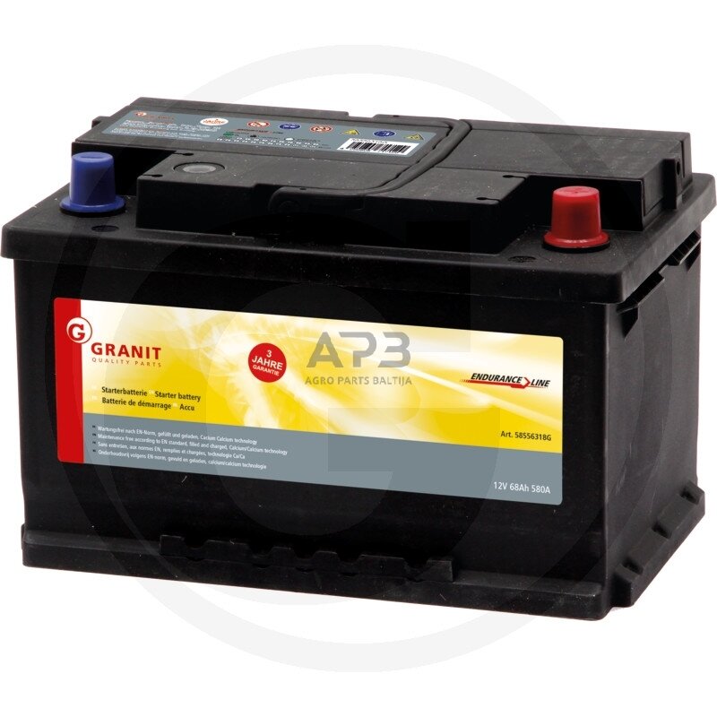 Akumuliatorius traktoriui Granit Endurance Line 12 V / 68 Ah 277 x 175 x 175 mm GB5633015(BHAD), GP68175, GB56330-15(BHAD), GB5633015(BHAD), GP68-175, GP68175, 688677 Akumuliatorius traktoriui Granit Endurance Line 12 V / 68 Ah 277 x 175 x 175 mm GB5633015(BHAD), GP68175, GB56330-15(BHAD), GB5633015(BHAD), GP68-175, GP68175, 688677
