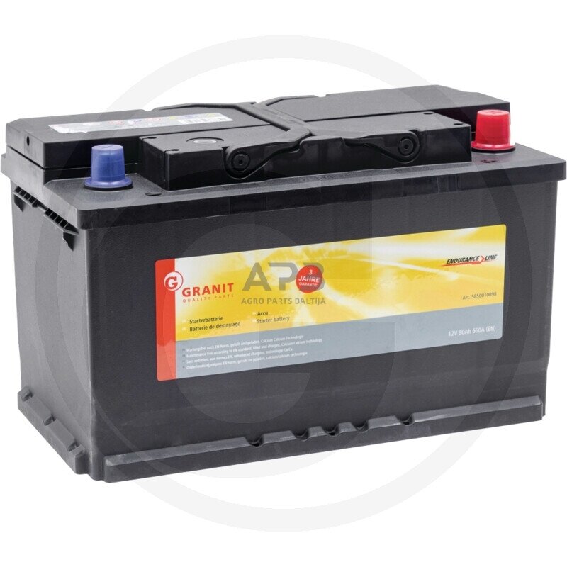 Akumuliatorius traktoriui Granit Endurance Line 12 V / 80 Ah 315 x 175 x 190 mm GB59042-16, GB5904216 Akumuliatorius traktoriui Granit Endurance Line 12 V / 80 Ah 315 x 175 x 190 mm GB59042-16, GB5904216