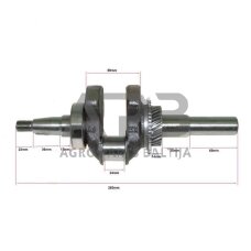 Alkūninis velenas HONDA GX270 Q 25 mm, 13310-ZH9-610, 13310ZH9610
