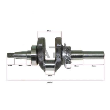 Alkūninis velenas HONDA GX270 Q 25 mm, 13310-ZH9-610, 13310ZH9610