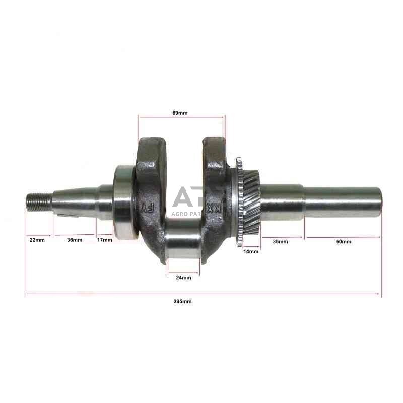 Alkūninis velenas HONDA GX270 Q 25 mm, 13310-ZH9-610, 13310ZH9610 1 Alkūninis velenas HONDA GX270 Q 25 mm, 13310-ZH9-610, 13310ZH9610 1