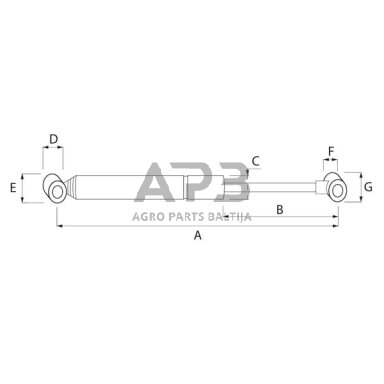 Priekabos inercinio stabdžio amortizatorius AL-KO 415 mm, 1204577
