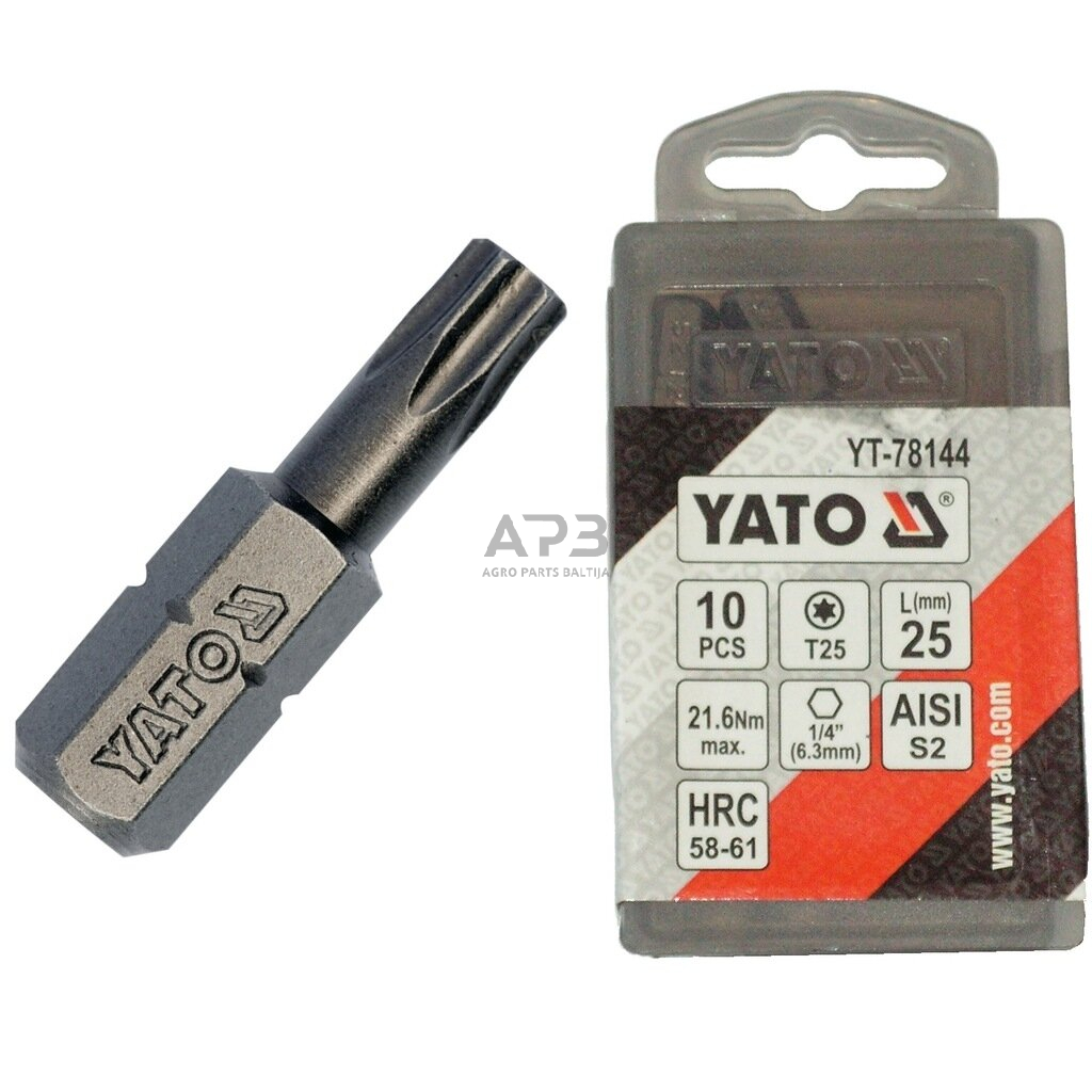 Antgalis TORX 1/4" (6.3mm), T25 x25mmL 10vnt. 1 Antgalis TORX 1/4" (6.3mm), T25 x25mmL 10vnt. 1