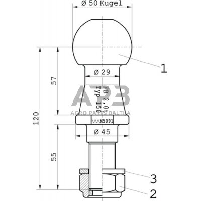 Antgalis priekabos kabliui Bernhofer Gesenkschmiede 30000955 1 Antgalis priekabos kabliui Bernhofer Gesenkschmiede 30000955 1