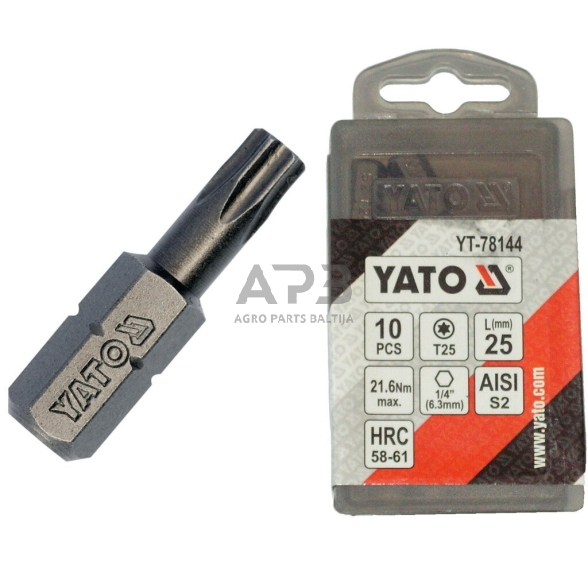 Antgalis TORX 1/4" (6.3mm), T25 x25mmL 10vnt. 1 Antgalis TORX 1/4" (6.3mm), T25 x25mmL 10vnt. 1