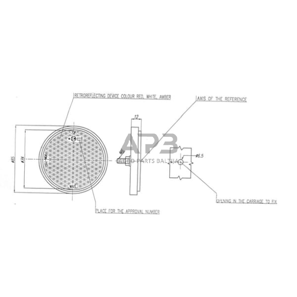 Apvalus atšvaitas oranžinis Waś 1415000012 2 Apvalus atšvaitas oranžinis Waś 1415000012 2