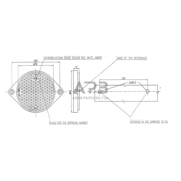 Apvalus atšvaitas oranžinis Waś 1415000022 2 Apvalus atšvaitas oranžinis Waś 1415000022 2