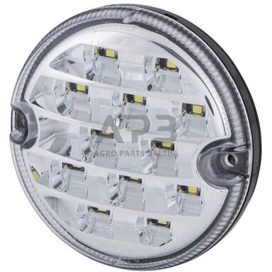 Atbulinės eigos žibintas apvalus skaidrus prisukamas LED 10/30V Ø 95mm Hella 2ZR357028041