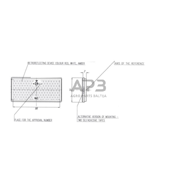 Atšvaitas stačiakampis baltas Waś 1415000200 2 Atšvaitas stačiakampis baltas Waś 1415000200 2