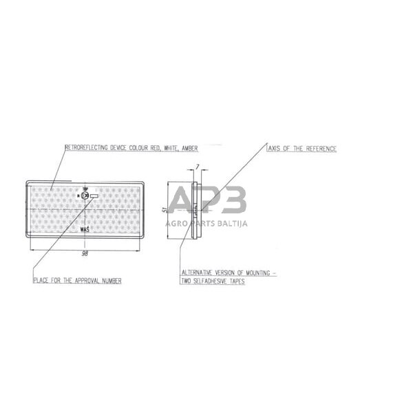 Atšvaitas stačiakampis baltas Waś 1415000200 2 Atšvaitas stačiakampis baltas Waś 1415000200 2