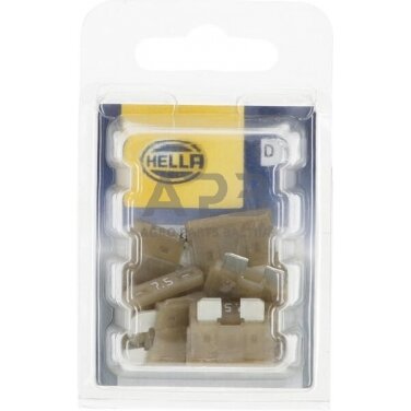 Automobilio saugiklis standartinis 12V, 7.5A, 18.8mm 10x Hella 8JS711683082 1 Automobilio saugiklis standartinis 12V, 7.5A, 18.8mm 10x Hella 8JS711683082 1