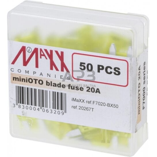 Automobilio saugiklis Mini 32V, 20A, 16.3mm 50x iMaXX SI20267 3 Automobilio saugiklis Mini 32V, 20A, 16.3mm 50x iMaXX SI20267 3