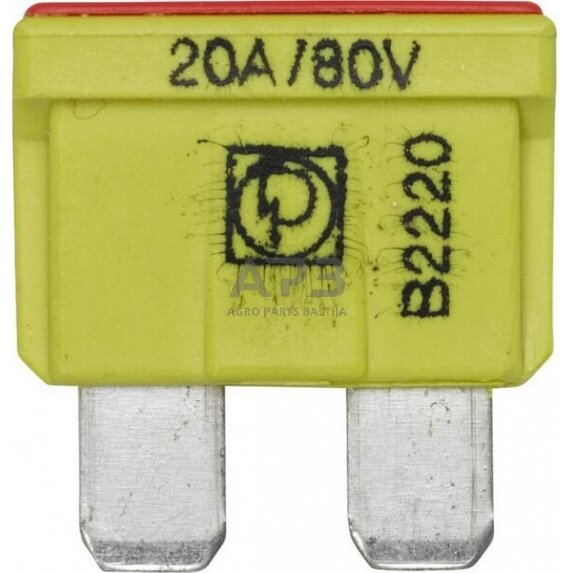 Automobilio saugiklis standartinis 80V, 20A, 19.7mm 10x Hella 8JS711683252 1