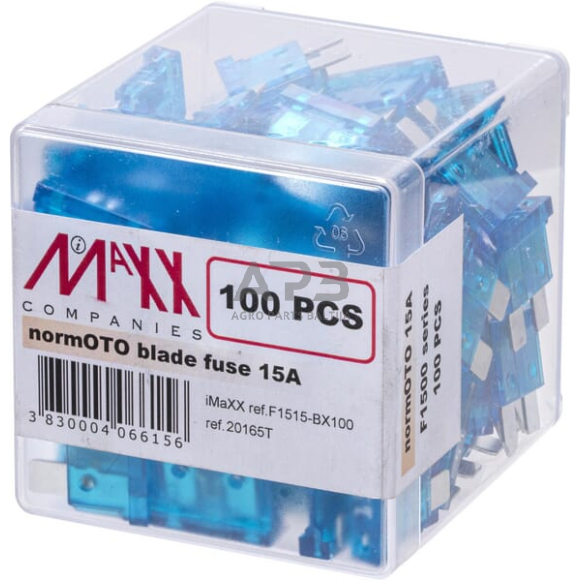 Automobilio saugiklis standartinis 15A, 20mm iMaXX SI22015 100vnt. 3 Automobilio saugiklis standartinis 15A, 20mm iMaXX SI22015 100vnt. 3