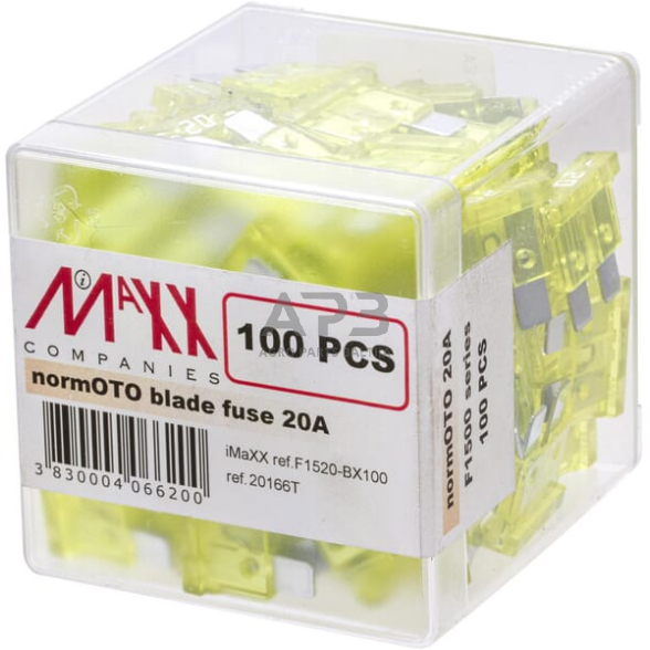 Automobilio saugiklis standartinis 20A, 20mm 100x iMaXX SI22020 3 Automobilio saugiklis standartinis 20A, 20mm 100x iMaXX SI22020 3