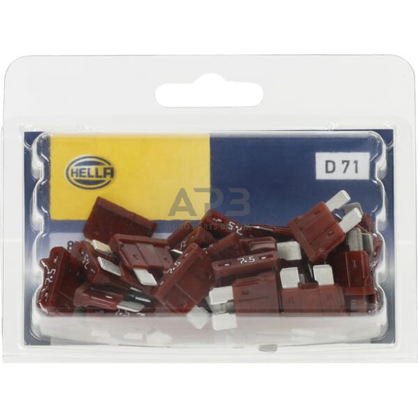 Automobilio saugiklis standartinis 32V, 7.5A, 18.6mm 50x Hella 8JS711685002 4 Automobilio saugiklis standartinis 32V, 7.5A, 18.6mm 50x Hella 8JS711685002 4