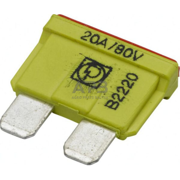 Automobilio saugiklis standartinis 80V, 20A, 19.7mm 10x Hella 8JS711683252 2