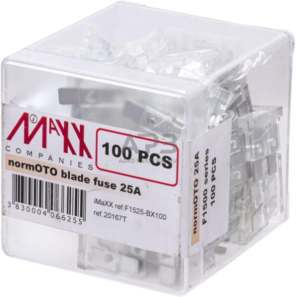 Automobilio saugiklis standartinis 25A, 20mm iMaXX SI22025 100vnt. 3 Automobilio saugiklis standartinis 25A, 20mm iMaXX SI22025 100vnt. 3