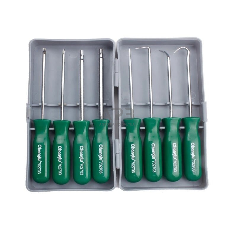 Automobilio apdailos nuėmimo įrankių ir atsuktuvų rinkinys 8vnt. Automobilio apdailos nuėmimo įrankių ir atsuktuvų rinkinys 8vnt.