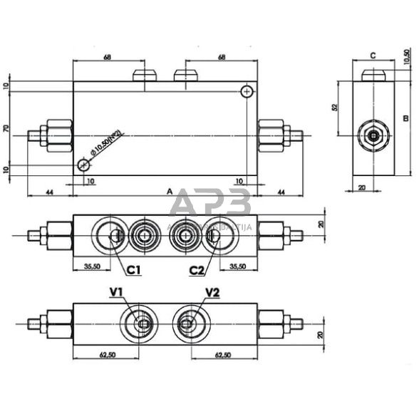 Balansavimo vožtuvas 3/4" , FPOE120D34LA20B 3 Balansavimo vožtuvas 3/4" , FPOE120D34LA20B 3