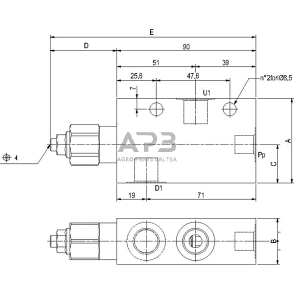 Balansavimo vožtuvas N1116 3/8 G5P4, VOSLP05001ST 2 Balansavimo vožtuvas N1116 3/8 G5P4, VOSLP05001ST 2