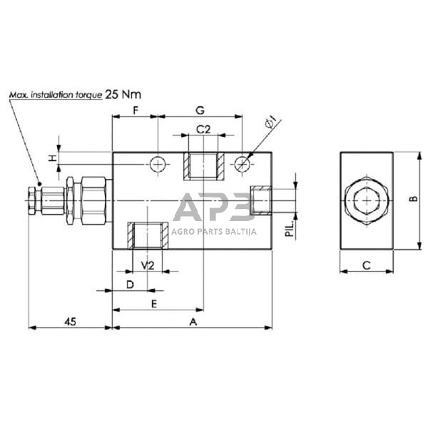 Balansavimo vožtuvas FPO50S38L35 2 Balansavimo vožtuvas FPO50S38L35 2