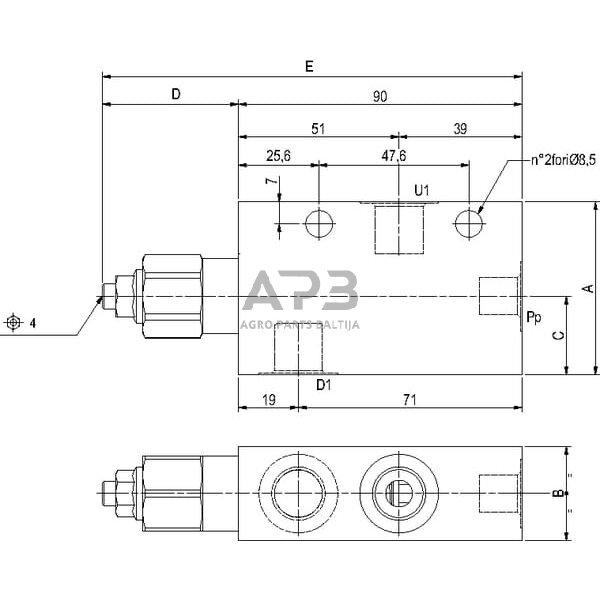 Balansavimo vožtuvas N1116 3/8 G5P4, VOSLP05001ST 2
