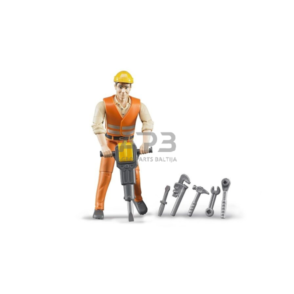 Bruder statybininko figūrėlė su priedais, 60020 Bruder statybininko figūrėlė su priedais, 60020