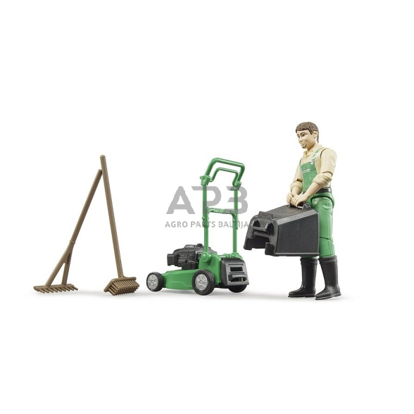 Bruder sodininko figūrėlė su žolepjove, 62103 1 Bruder sodininko figūrėlė su žolepjove, 62103 1