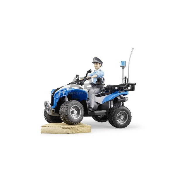 Bruder policijos keturratis su policininko figūrėlė ir priedais, 63010 3 Bruder policijos keturratis su policininko figūrėlė ir priedais, 63010 3