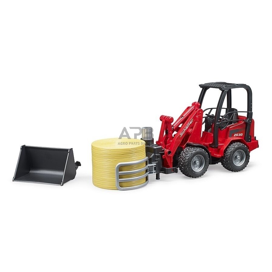 Bruder krautuvas Schäffer 2630 su rulonų rinktuvu ir rulonų, 02192