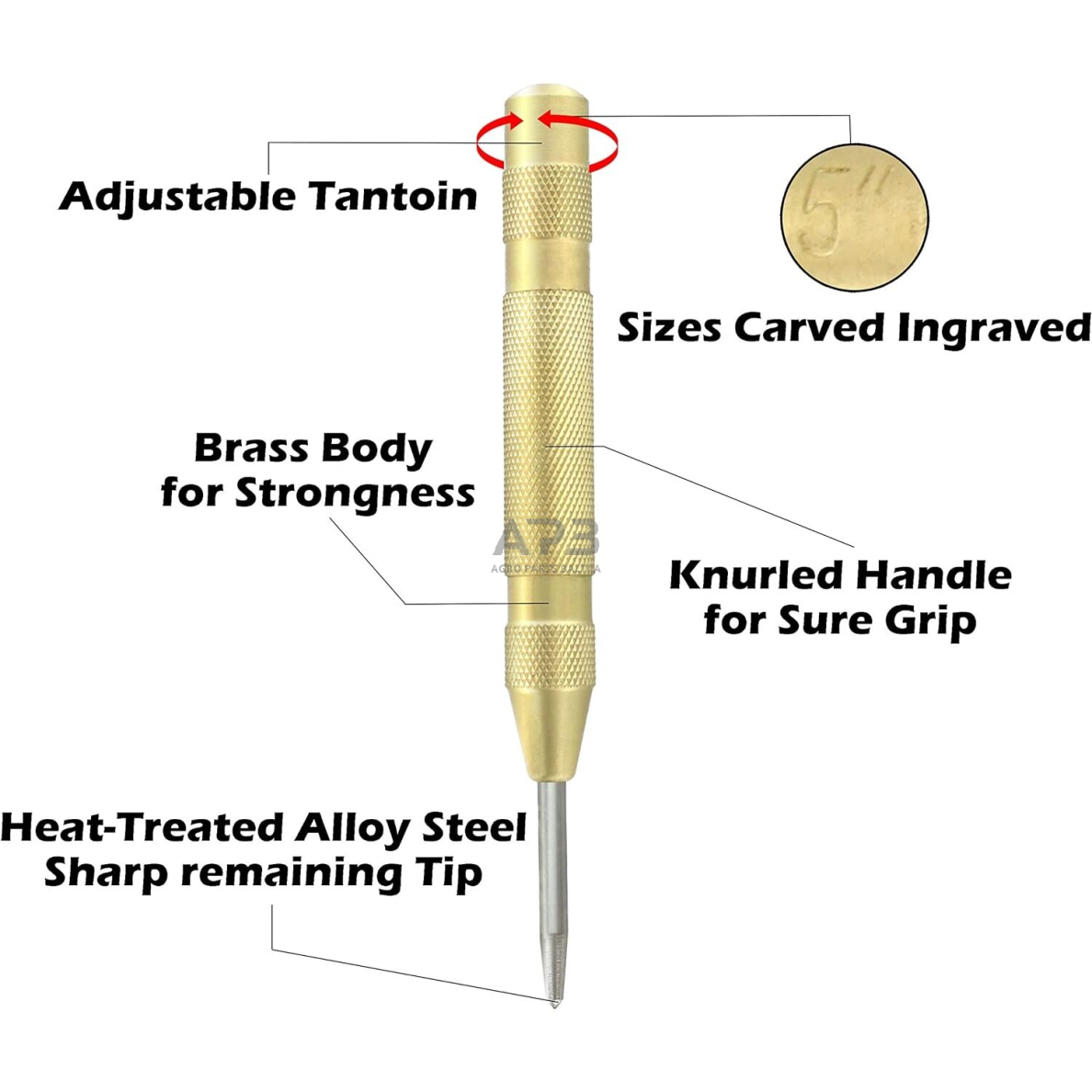 Centro žymeklis automatinis (metaline rankena) 3x125mm 1 Centro žymeklis automatinis (metaline rankena) 3x125mm 1