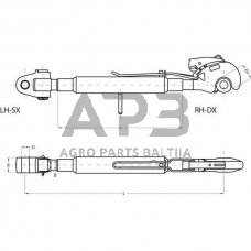 Centrinė traukė toplink 400,00 mm – 905,00 mm M36 CBM 3PGCGH3240